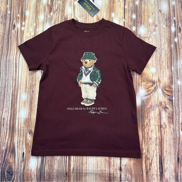 Polo Ralph Lauren Other - Polo Ralph Lauren Little Boys Polo Bear Cotton 
T-Shirt Size 6 Burgundy/Red